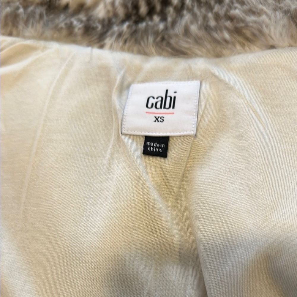 Cabi Chic Faux Fur Vest in Brown and Cream - Picture 5 of 6